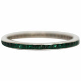 0.5ct Princess Cut Green Emerald Wedding Band Channel Set 14k White Gold Finish