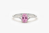 0.4ct Oval Simulated Pink Sapphire Solitaire Engagement Ring 14k RoseGold Plated