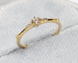0.3ct Round Cut Moissanite Petite Stackable Wedding Band 14K Yellow Gold Plated
