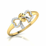 1Ct Round Cut Diamond Bow Knot Stylish Engagement Ring 14K Dual Gold Finish