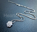 2ct Round Cut Moissanite Daisy cluster Pendant 14k White Gold Plated NO CHAIN