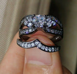 3ct Round Cut Diamond Engagement Ring 14k WhiteGold Finish Split Band Bridal Set