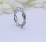 1.2ct Round Cut Diamond Wedding Band Infinity Twisted Braided 14k WhiteGold Over