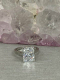 1ct Radiant Cut VVS1D Diamond Solitaire Engagement Ring 14k White Gold Finish