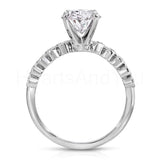 2.2ct Oval Simulated Diamond Solitaire with Accents Ring 14k White Gold Plated