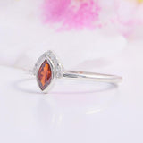 1.5ct Marquise Cut Red Garnet Engagement Ring Unique Stylish 14k White Gold Over