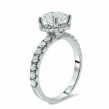 2.5ct Round Diamond Hidden Halo Solitaire Engagement Ring 18K White Gold Over