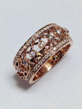 3Ct Round Cut Diamond Filigree Vintage Women Wedding Band 14K Rose Gold Finish