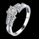 1.5Ct Round Cut Diamond Stylish Split Band Engagement Ring 14K White Gold Finish