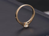 Solitaire Engagement Ring 0.5ct Round Cut VVS1D Diamond 14k Yellow Gold Finish