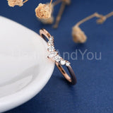 0.5ct Marquise Cut Simulated Diamond Minimalist Wedding Band 14k RoseGold Plated