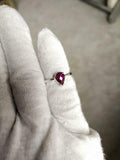 1.1ct Engagement Ring Pear Cut Pink Ruby Solitaire Women 14k White Gold Finish