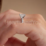 2.2ct Oval Simulated Diamond Solitaire with Accents Ring 14k White Gold Plated