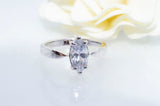 0.5ct Marquise Simulated Diamond Solitaire Engagement Ring 14k White Gold Plated