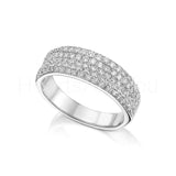 2.3ct Round Cut Moissanite Cluster Pave Women Wedding Band 14k White Gold Plated