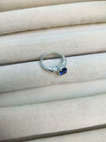 1ct Engagement Ring Round Cut Sapphire Leaf Shank Solitaire 14k White Gold Over