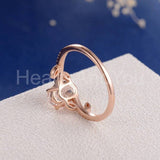 1.2ct Oval Cut Simulated Peach Morganite Leaf Accents Ring 14k Rose Gold Plated