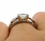 2.5ct Asscher Cut VVS1/D Diamond Vintage Engagement Ring 14K White Gold Finish