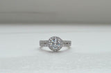 Halo Split Shank Solitaire Engagement Ring 2ct Round Diamond 14k White Gold Over
