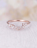 2ct Marquise Cut Diamond Floral Cluster Dual Wedding Bands 14k Rose Gold Finish