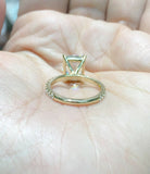 2ct Radiant Diamond Solitaire Style Propose Engagement Ring 14k Yellow Gold Over