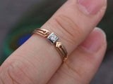 0.25ct Round Cut Diamond Engagement Ring Solitaire Split Shank 14k RoseGold Over