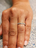 0.3ct Round Cut Moissanite Infinity Eternity Wedding Band 14k White Gold Plated