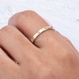 0.3ct Round Cut Moissanite Dainty Flush Set Wedding Band 14K Yellow Gold Plated