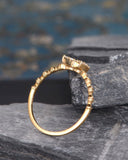 0.8ct Round Cut VVS1D Diamond Engagement Ring 14k Yellow Gold Finish Bow Design