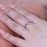 Leaf Design Engagement Ring 1.7ct Round Cut VVS1D Diamond 14k Rose Gold Finish