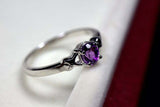 0.4ct Engagement Ring Oval Cut Purple Amethyst Solitaire 14k White Gold Finish