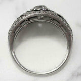 4.5ct Round Black Diamond ArtDeco Cocktail Engagement Ring 14K White Gold Over