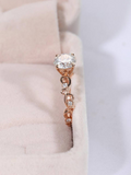 0.7ct Round Cut Diamond Engagement Ring Antique Vintage 14k Rose Gold Finish