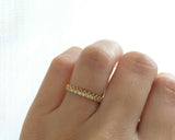 1Ct Round Cut DVVS1 Diamond Petite Vintage Eternity Band 14K Yellow Gold Finish