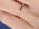 0.5ct Princess Simulated Diamond Solitaire Minimalist Ring 14k YellowGold Plated