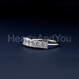 0.5ct Radiant Simulated Diamond Anniversary Wedding Band 14k White Gold Plated