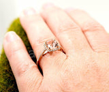 1ct Cushion Cut Simulated Morganite Halo Engagement Ring 14k Rose Gold Plated