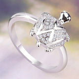 2ct Round Cut VVS1 Diamond Engagement Ring 14k White Gold Finish Turtle Design