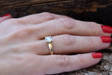 4 Prong Solitaire Engagement Ring 1ct Round Cut Diamond 14k Yellow Gold Finish