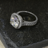 2.6ct Round Cut Diamond Engagement Ring 14k White Gold Finish Halo Promise Women