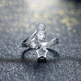 2ct Round Cut Diamond Engagement Ring 14k White Gold Finish Open Bypass Design