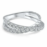 2ct Round Cut Diamond Cross Design Solitaire Engagement Ring 14k White Gold Over