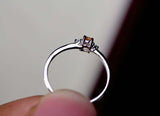 0.3ct Engagement Ring Oval Cut Champagne Diamond Trilogy 14k White Gold Finish