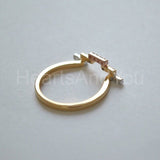 0.3ct Round Cut Moissanite Geometric Bar Engagement Ring 14K Yellow Gold Plated