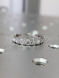 2.1ct Round Cut Moissanite Stackable Half Eternity Band 14k White Gold Plated