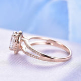 2.2ct Oval Cut Simulated Diamond Split Shank Engagement Ring 14K RoseGold Plated