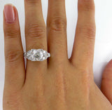 5Ct Round Cut Diamond Milgrain Antique Vintage Estate Ring 14K White Gold Finish