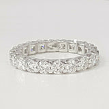 2.2ct Round Cut Moissanite Anniversary Women Wedding Band 14k White Gold Plated