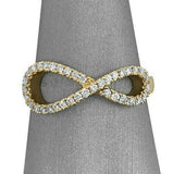2ct Round Cut Diamond Infinity Engagement Ring Band 14K Yellow Gold Finish
