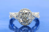 2.6ct Oval Cut Diamond Engagement Ring Twisted Split Band 14k White Gold Finish